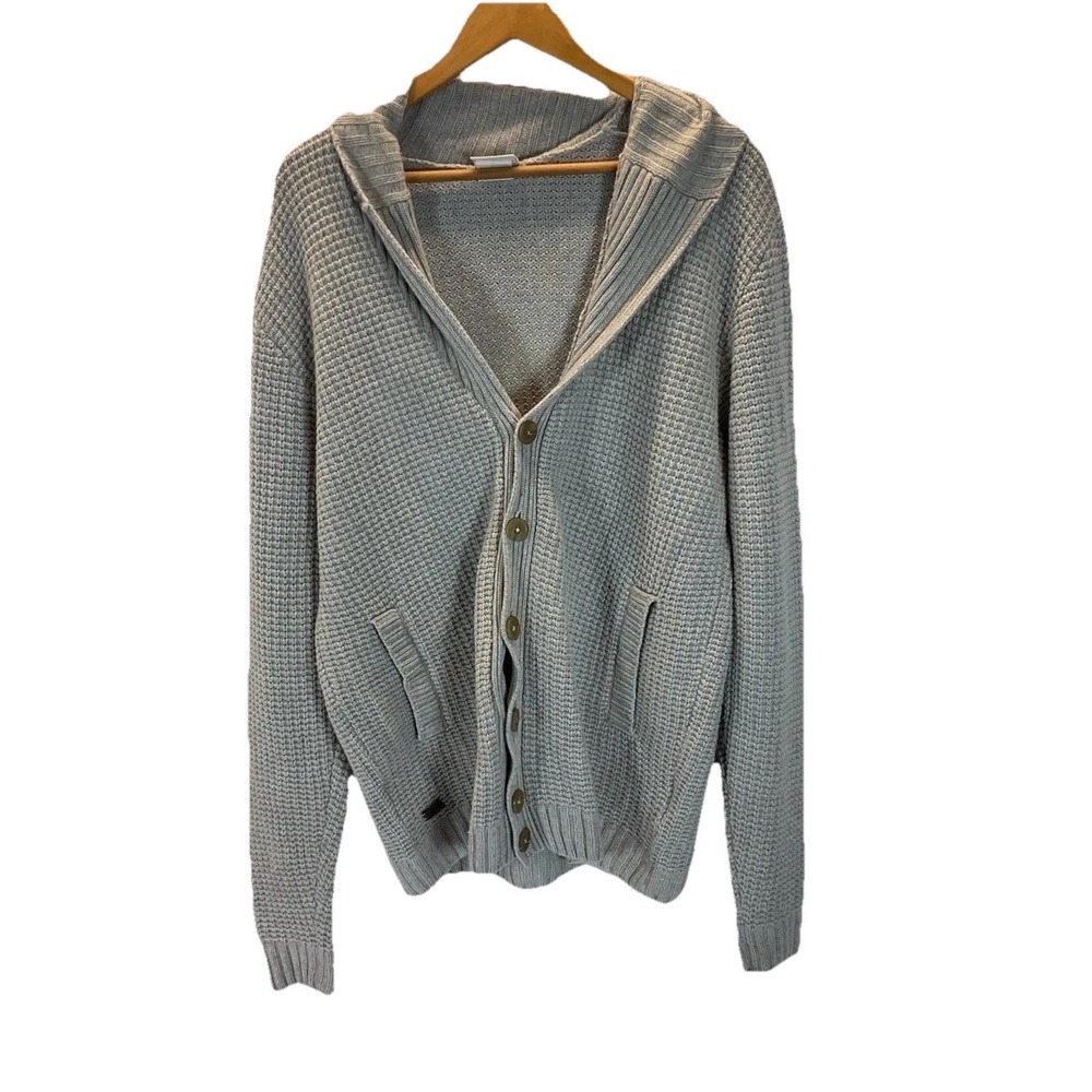 Lacoste‎ Sweater Mens 6 US XL Grey Grandpa Cardigan wool/cashmere France Chunky